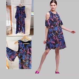 Anthropologie Maeve Open Shoulder Whimsy Floral Dress